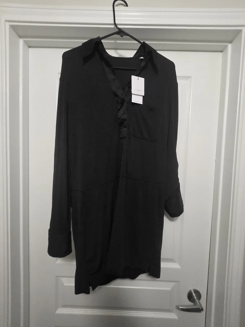 Equipment Black Long Shirt Dress